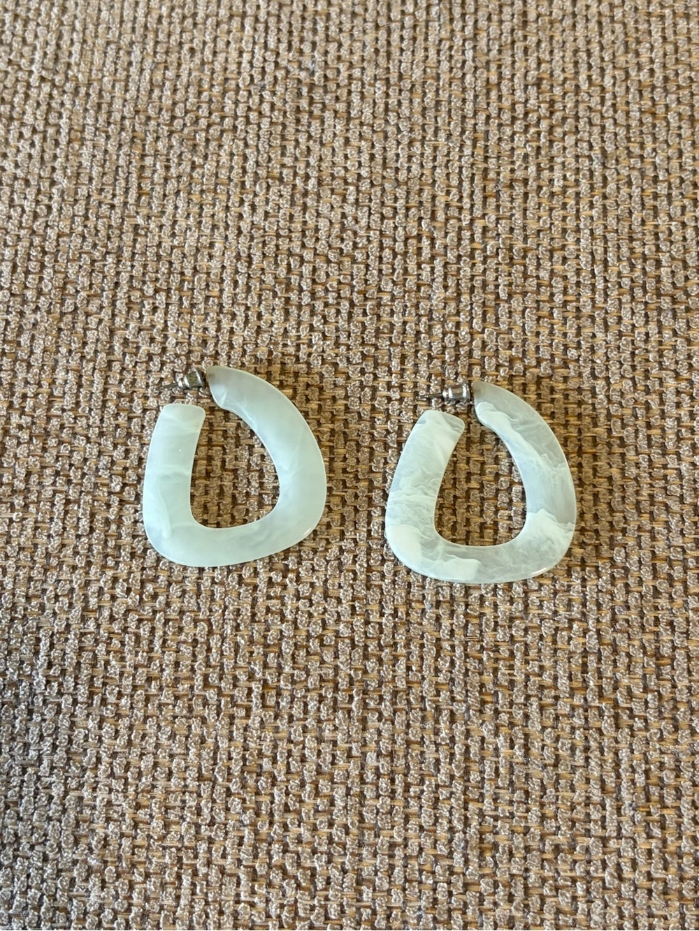 Marbled Green Resin Hoop Earrings